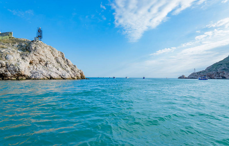 俄罗斯 美丽的 斗篷 岩石 海滩 夏天 自然 海岸线 悬崖