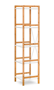 Empty shelving unit on white background