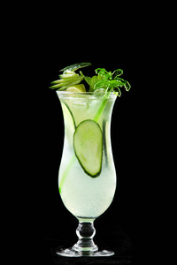 Fresh cocktail of cucumber, lime, mint. 