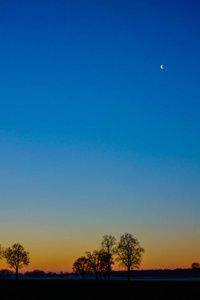 五彩缤纷的乡村夕阳