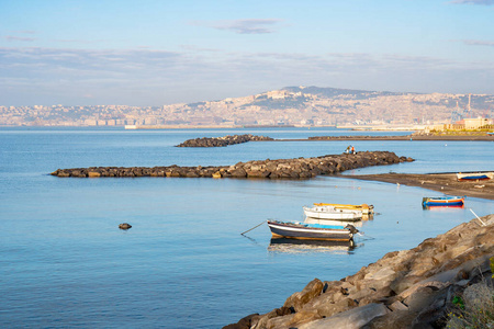 那不勒斯湾全景，蓝海，意大利。