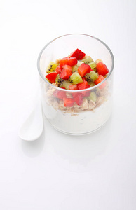 饮食 营养 玻璃 勺子 种子 芡欧鼠尾草 谷类食品 蓝莓