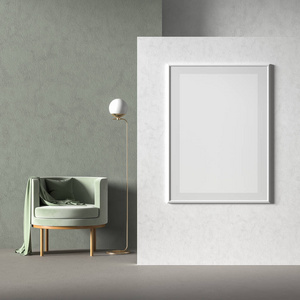 Mock up poster frame in Scandinavian style interior 