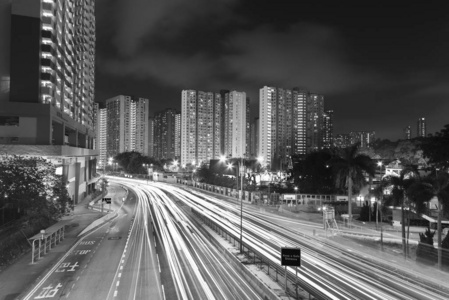 香港市夜间繁忙交通