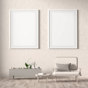 Mock up poster frame in Scandinavian style interior 