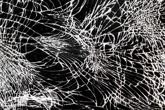 顶视图破碎破碎的移动屏幕玻璃纹理背景