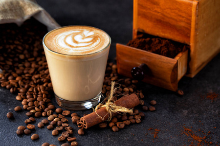 Rosetta pattern in a glass of coffee 