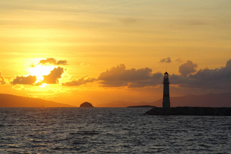 海岸 傍晚 美丽的 黄昏 日落 风景 旅行 自然 夏天 阳光