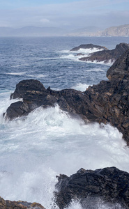 悬崖 海岸 冲浪 风景 波动 大西洋 海洋 天空 自然 岩石