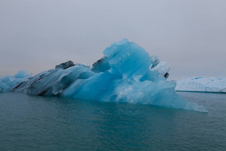 Bizarre  floes of Iceberg lagoon jokulsarlon on the south of 