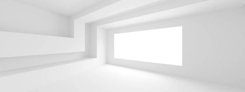 白色的空房间。最小架构背景