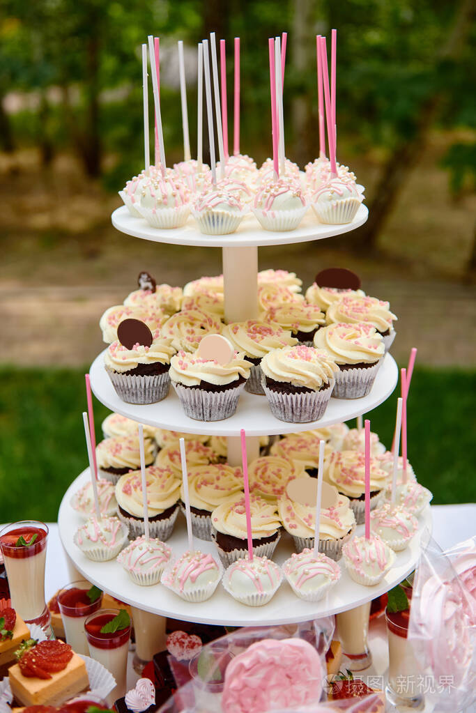生日宴会的甜点.假日概念