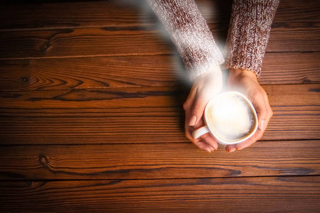 a female hands and coffee 