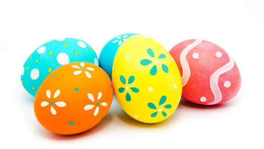 Perfect colorful handmade painted easter eggs isolated 