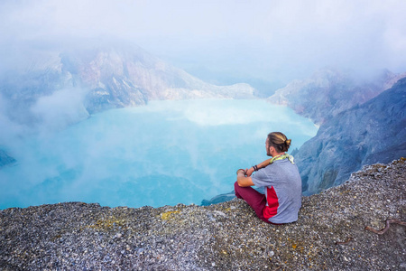 火山 印度尼西亚 全景图 地标 悬崖 硫磺 自然 天空 极端