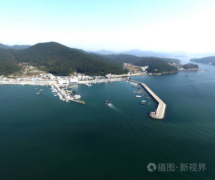 光谷港鸟瞰图马山昌原庆南韩国亚洲