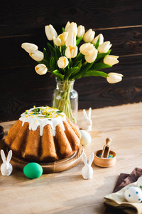 鸡蛋 食物 兔子 庆祝 郁金香 春天 花束 花瓶 在室内