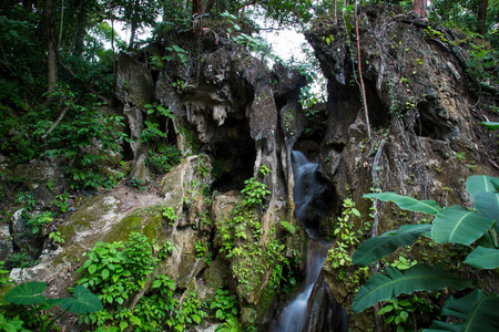 墨西哥塔马坡圣路易斯波托西河美丽的瀑布