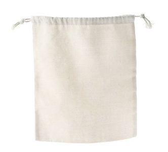 Empty cotton eco bag isolated on white