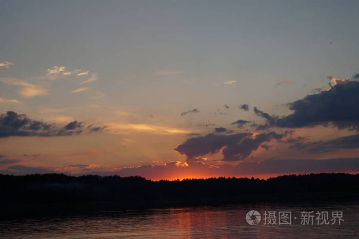 镜子 自然 日落 风景 全景图 美丽的 全景 反射 天空