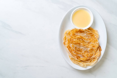 roti with sweetened condensed milk dessert 