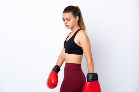 健身房 战斗 女人 西班牙裔 女孩 适合 战士 运动服 身体