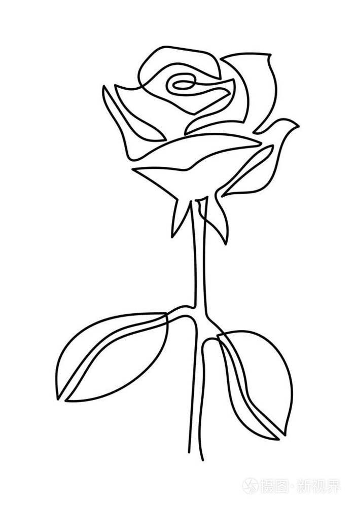 连续单线图黑白插图