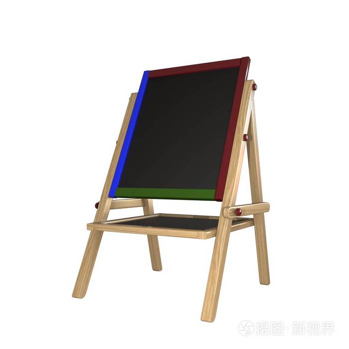 白底木架上的黑板隔离