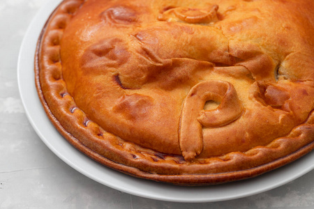 Empanada Gallega, Traditional pie stuffed with chicken typical f