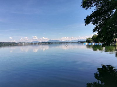 海岸 自然 天空 木材 森林 夏天 全景图 风景 海洋 反射