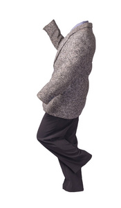  male gray  jacket  and   trousers isolated on a white backgroun