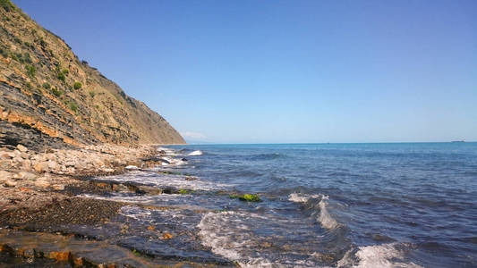 海滩 美丽的 风景 自然 海岸 悬崖 海洋 岩石 海岸线
