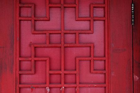 中国红门的木制细节