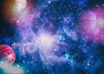 多色外层空间.这张图片的元素由美国宇航局提供.照片