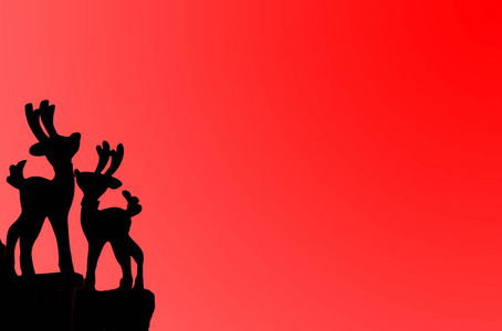 红底鲁道夫圣诞卡照片