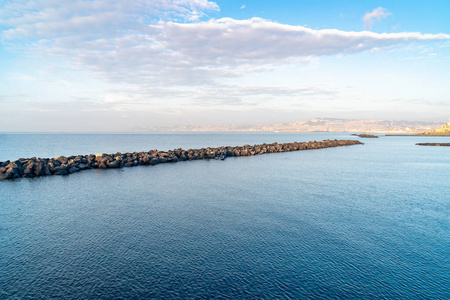 那不勒斯湾全景，蓝海，意大利。