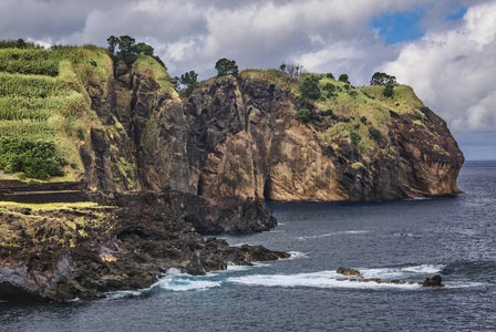  Amazing atlantic ocean view with rocks of Sao Miguel island