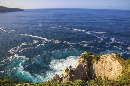  Amazing atlantic ocean view with rocks of Sao Miguel island