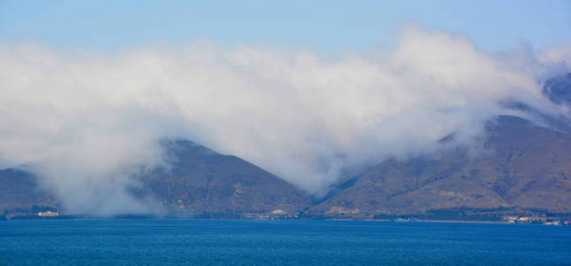 美女 海岸 自然 美丽的 海岸线 海湾 小山 天空 地中海