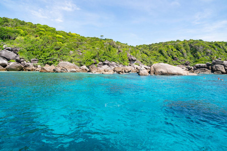 Beautiful tropical island with sea water surface 