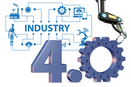 具有不同阶段的工业4.0概念3d渲染