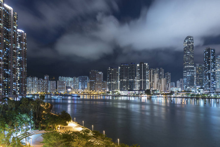 香港港夜景天际线