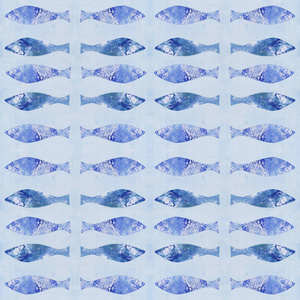 蓝色满版鱼纹瓷砖图片