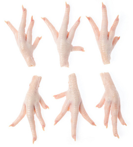 白底生鸡爪白底生鸡爪白底鸡爪鲜鸡爪中式点心-鲍鱼汁鸡爪白色背景上