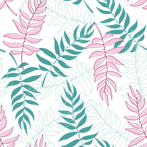 Floral multicolored background. Seamless leaf pattern. 