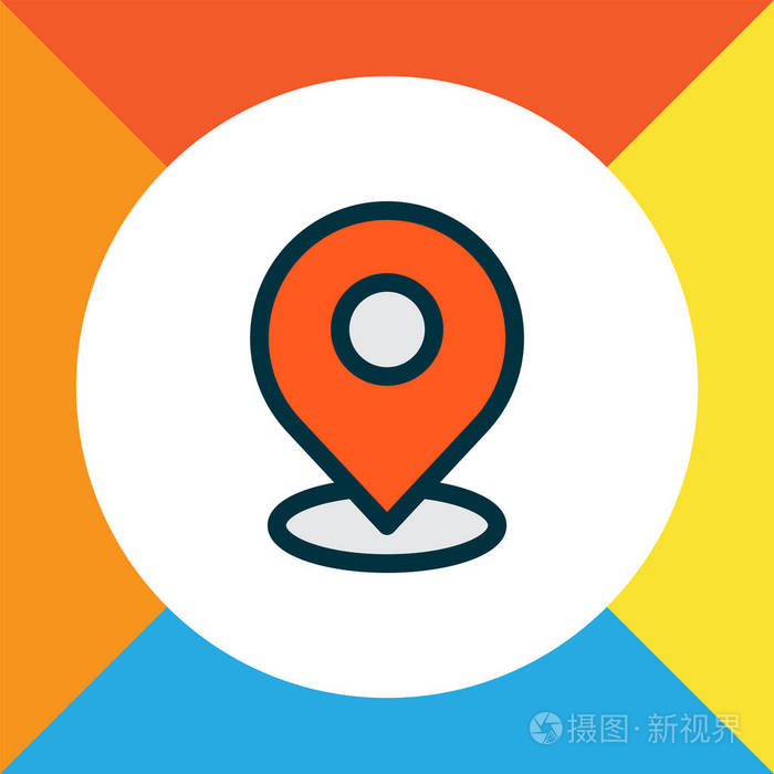 固定图标彩色线条符号时尚风格的优质独立位置元素