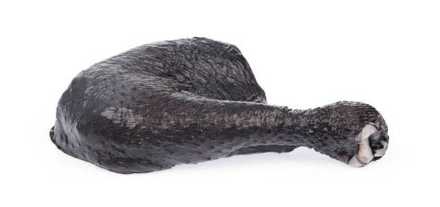 白底鲜乌鸡大腿照片