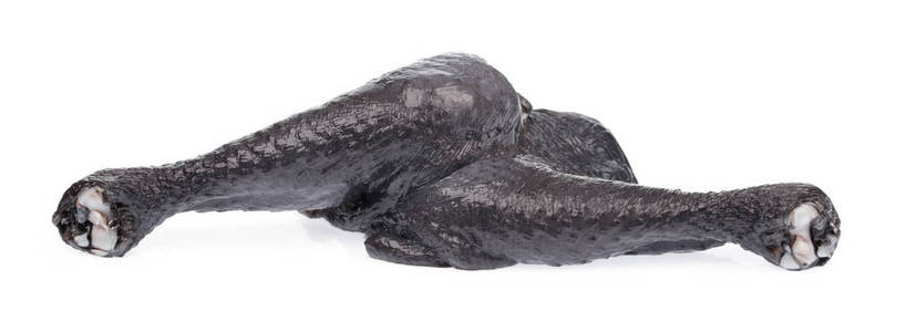 白底鲜乌鸡大腿照片