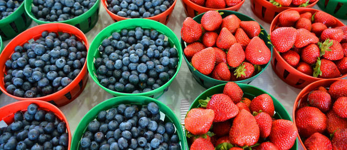 草莓 特写镜头 蓝莓 营养 维生素 食物 美味的 饮食 浆果