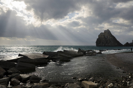 冬天在黑海冲浪